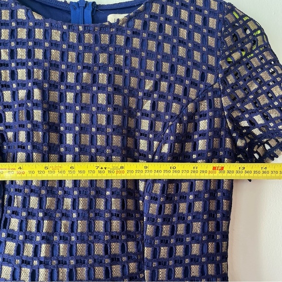 Just Me Navy Blue Fit & Flare Dress | Size Small purple gold women’s party Y2K - Picture 12 of 15